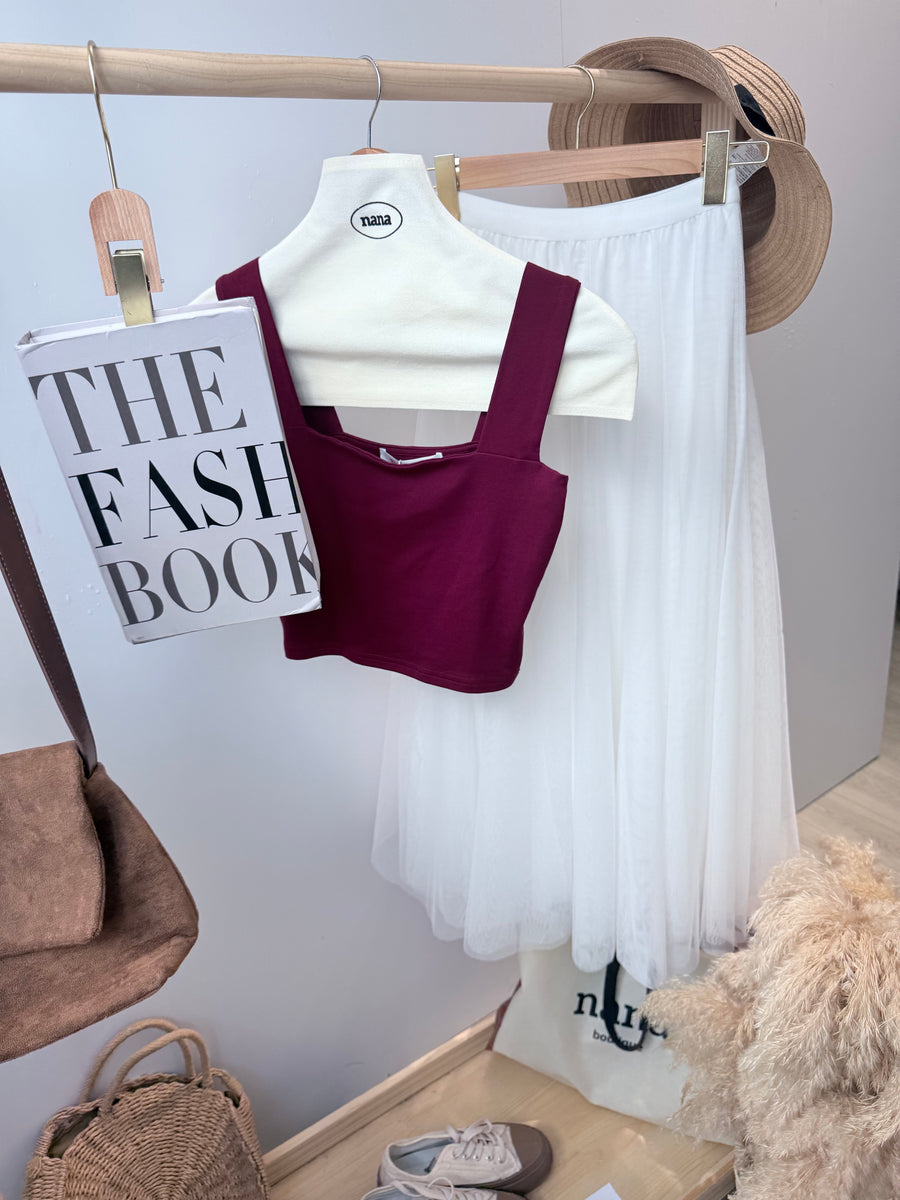 粗肩带短版棉质百搭内搭