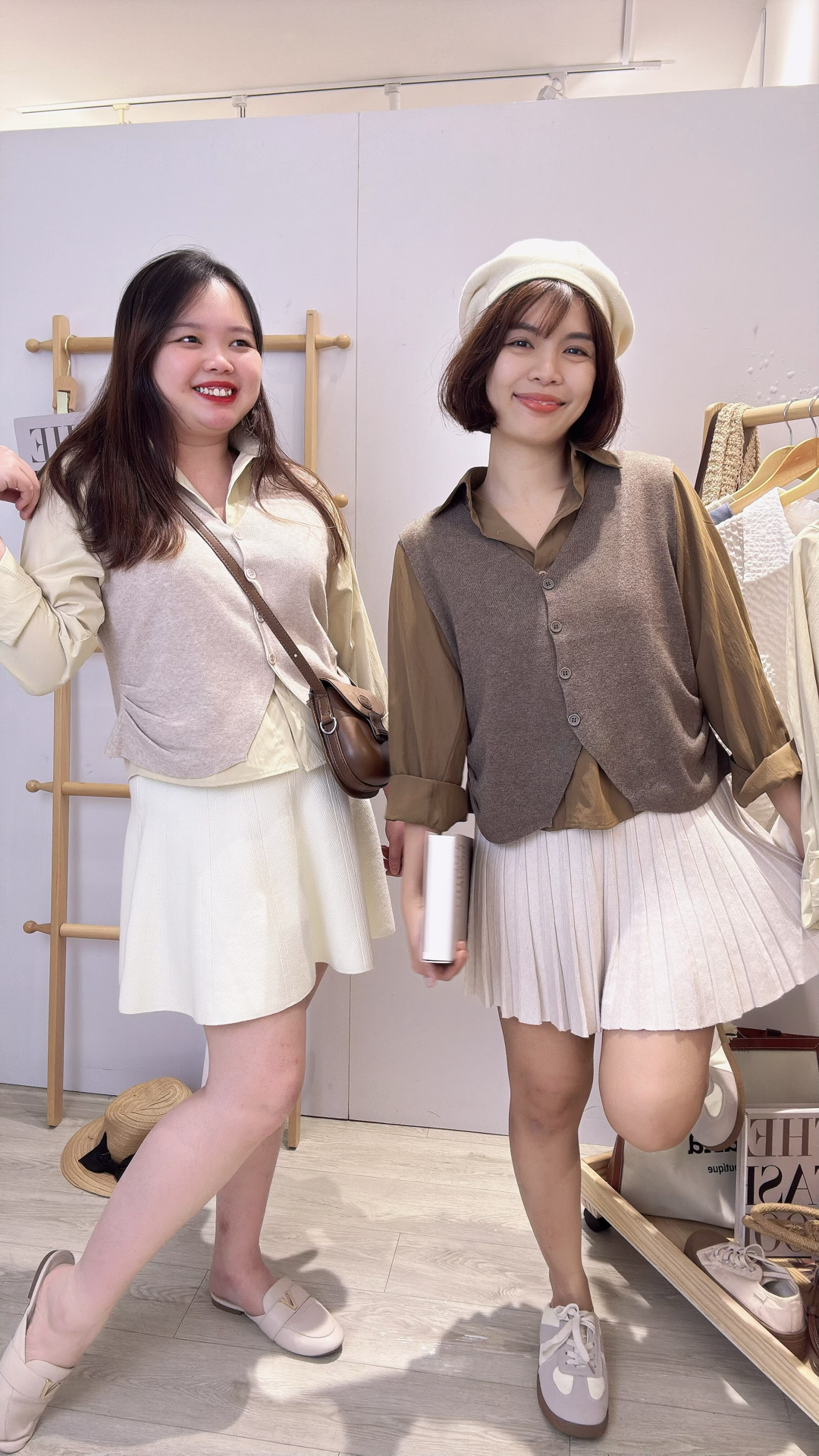 针织并接衬衫两件式上衣