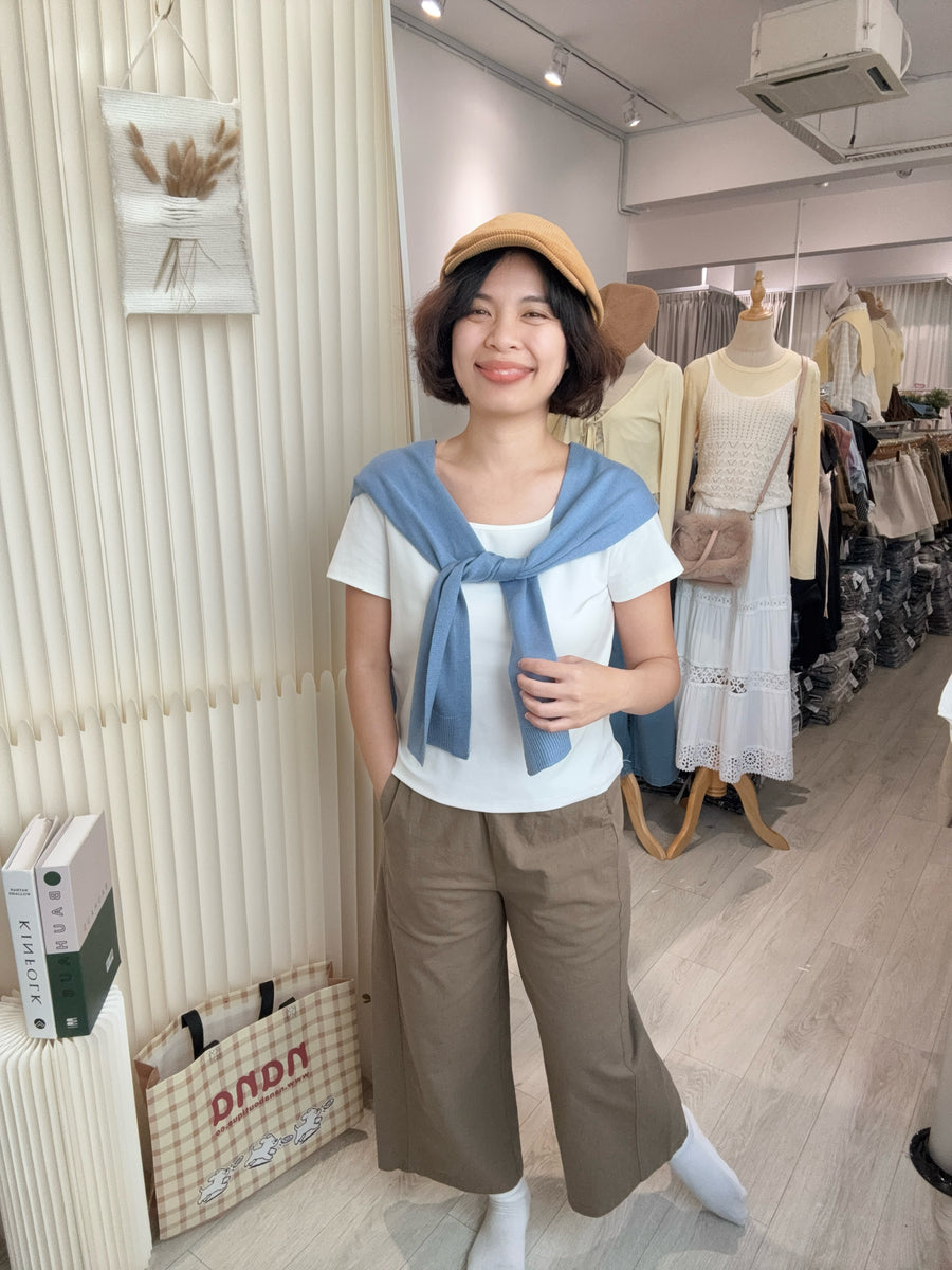 纯棉高弹百搭四方领上衣