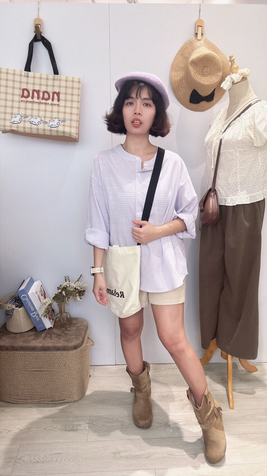 好穿直线条宽松棉麻衬衫