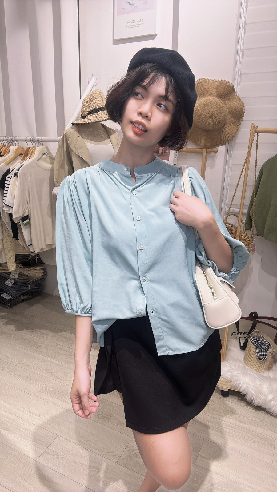 舒服棉麻七分袖衬衫