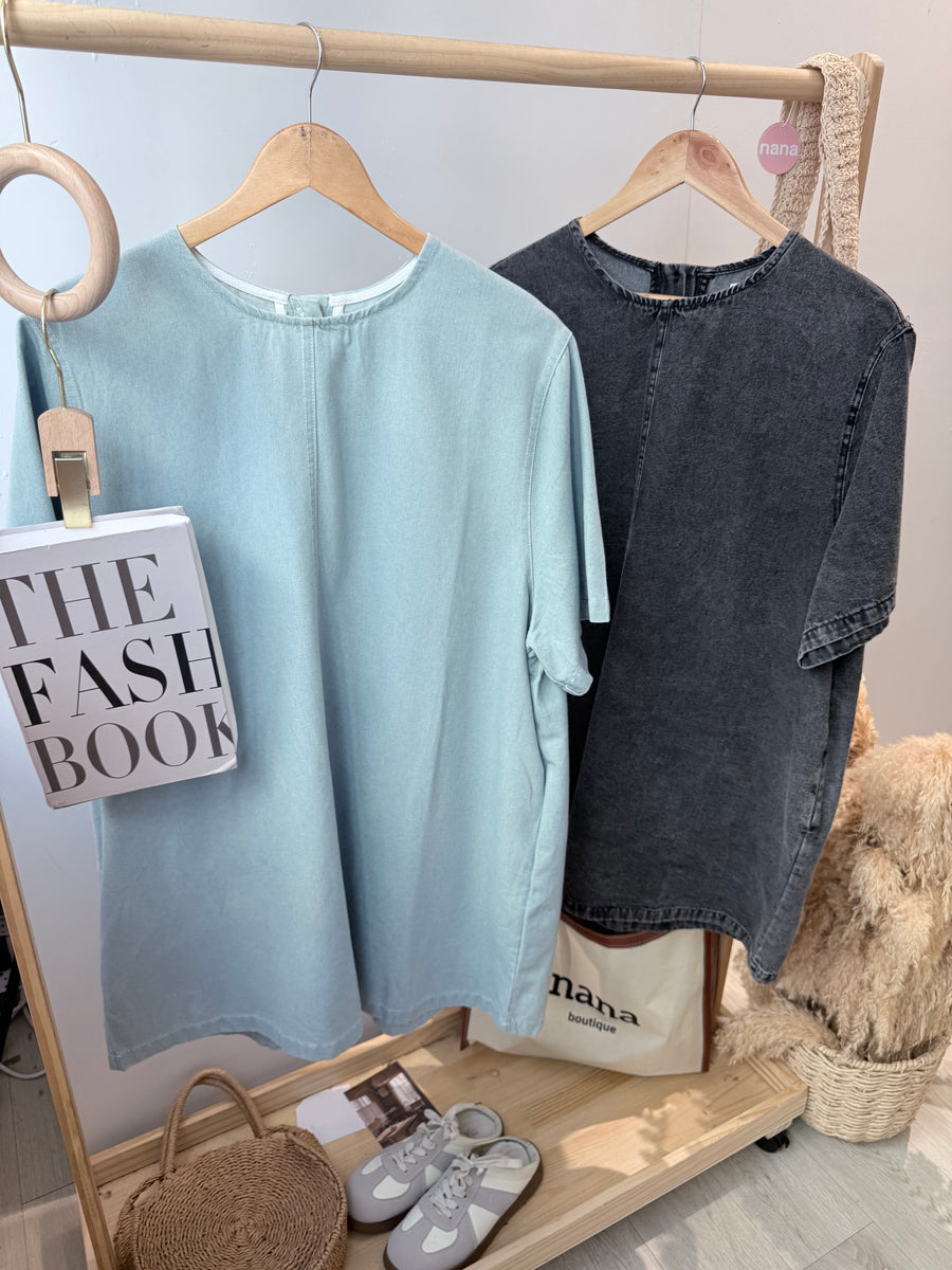 直身牛仔短套裙