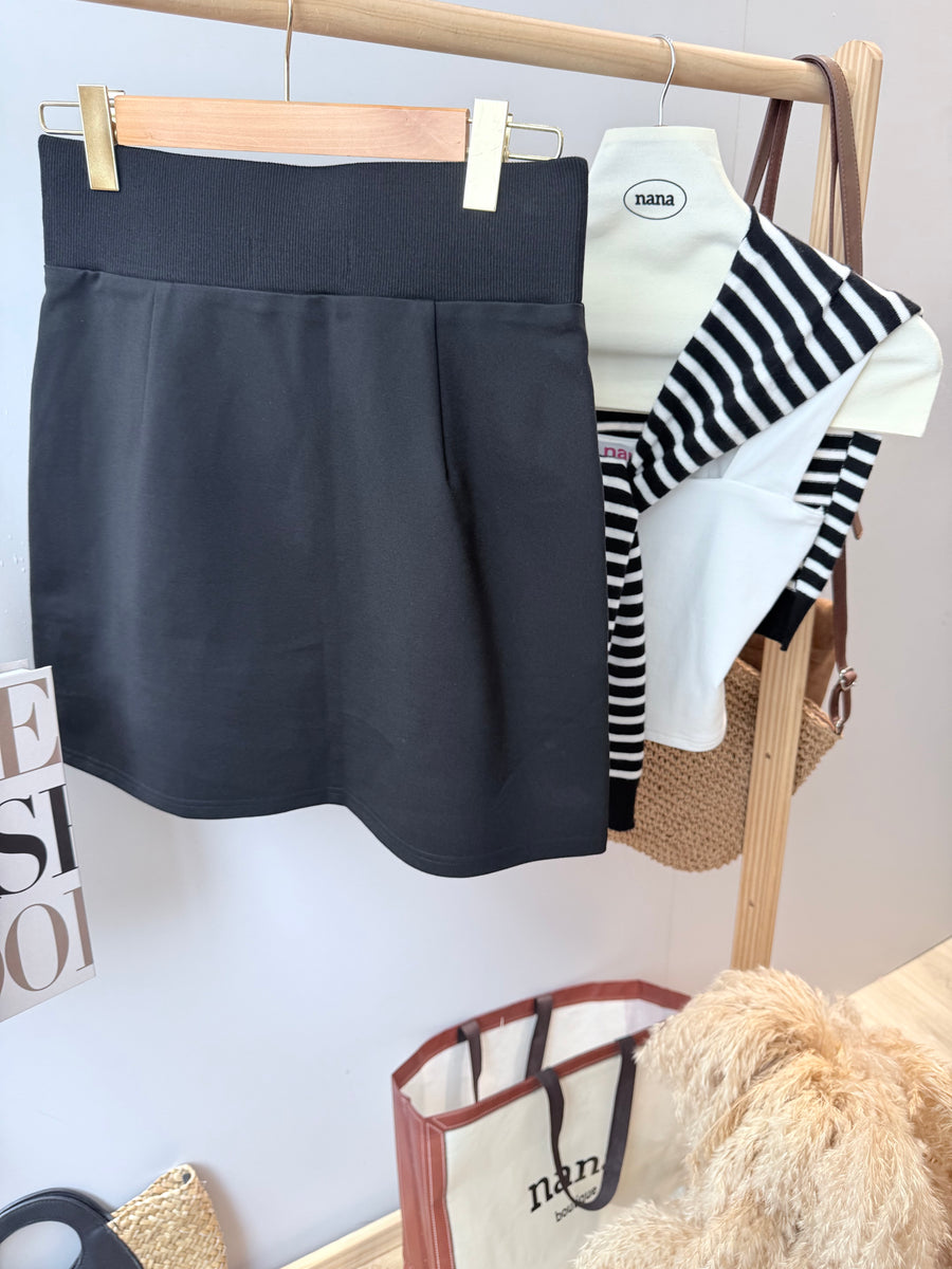 独家罗马松紧腰弹力百搭裤裙