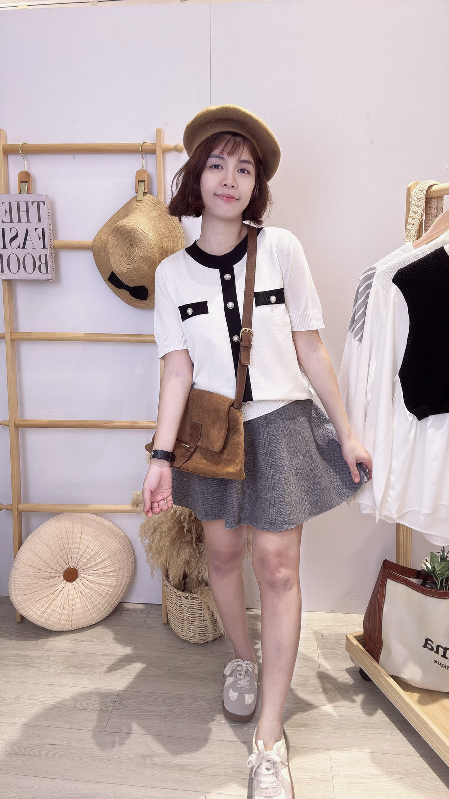 气质薄款好穿针织假钮上衣