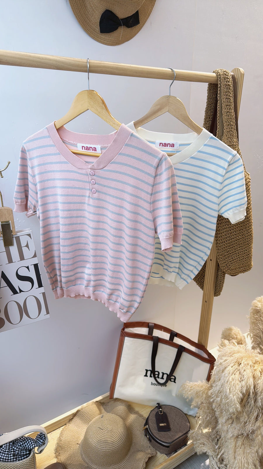 甜美软针织线条上衣