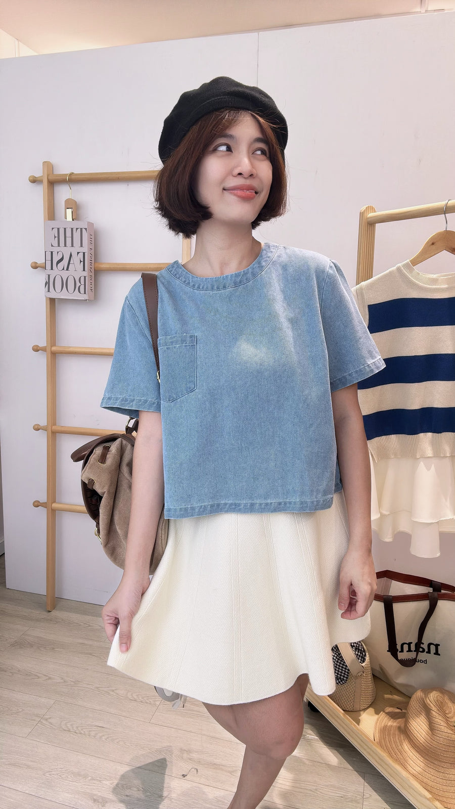 软薄牛仔短上衣