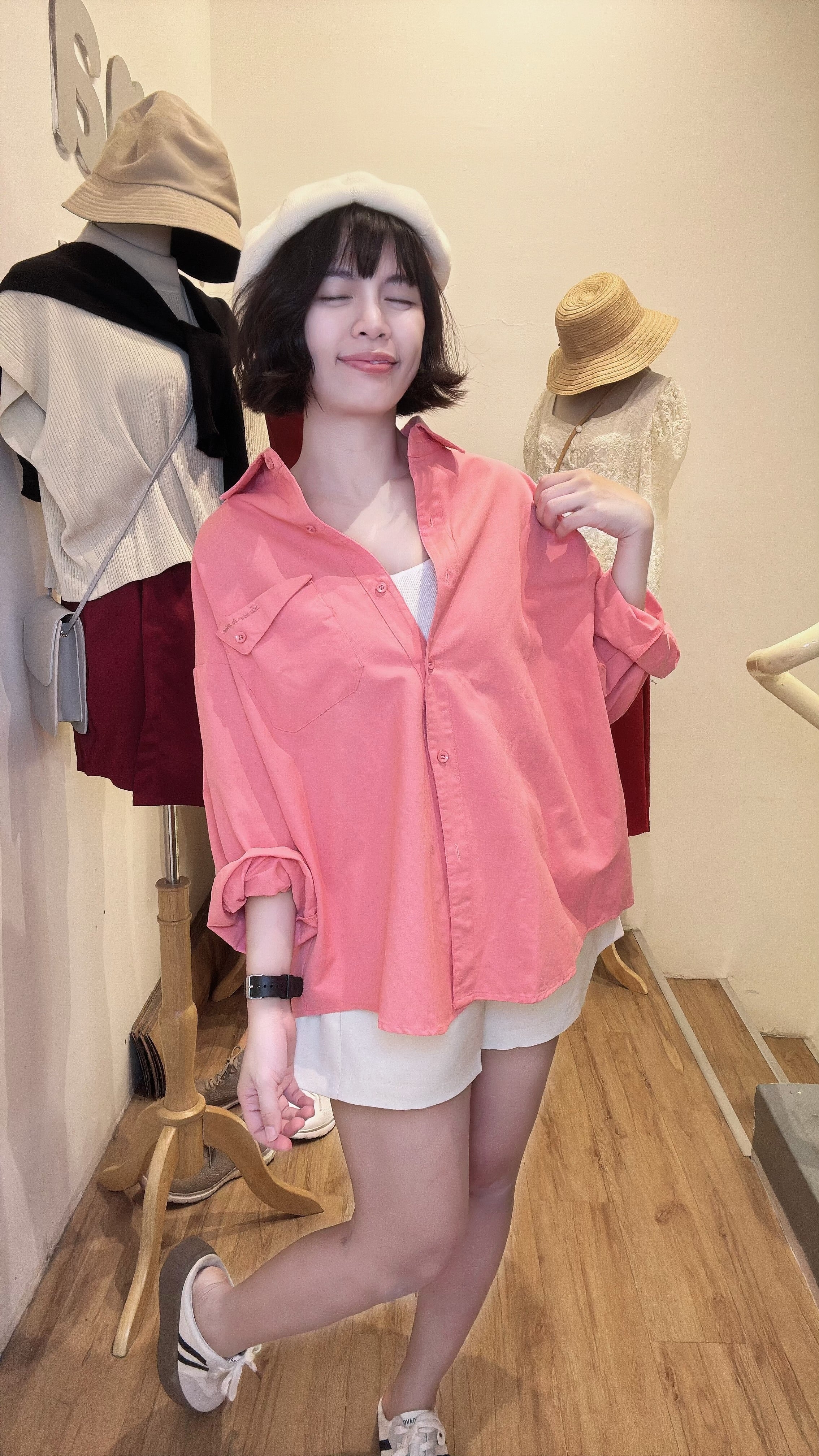 单色水洗软牛仔衬衫