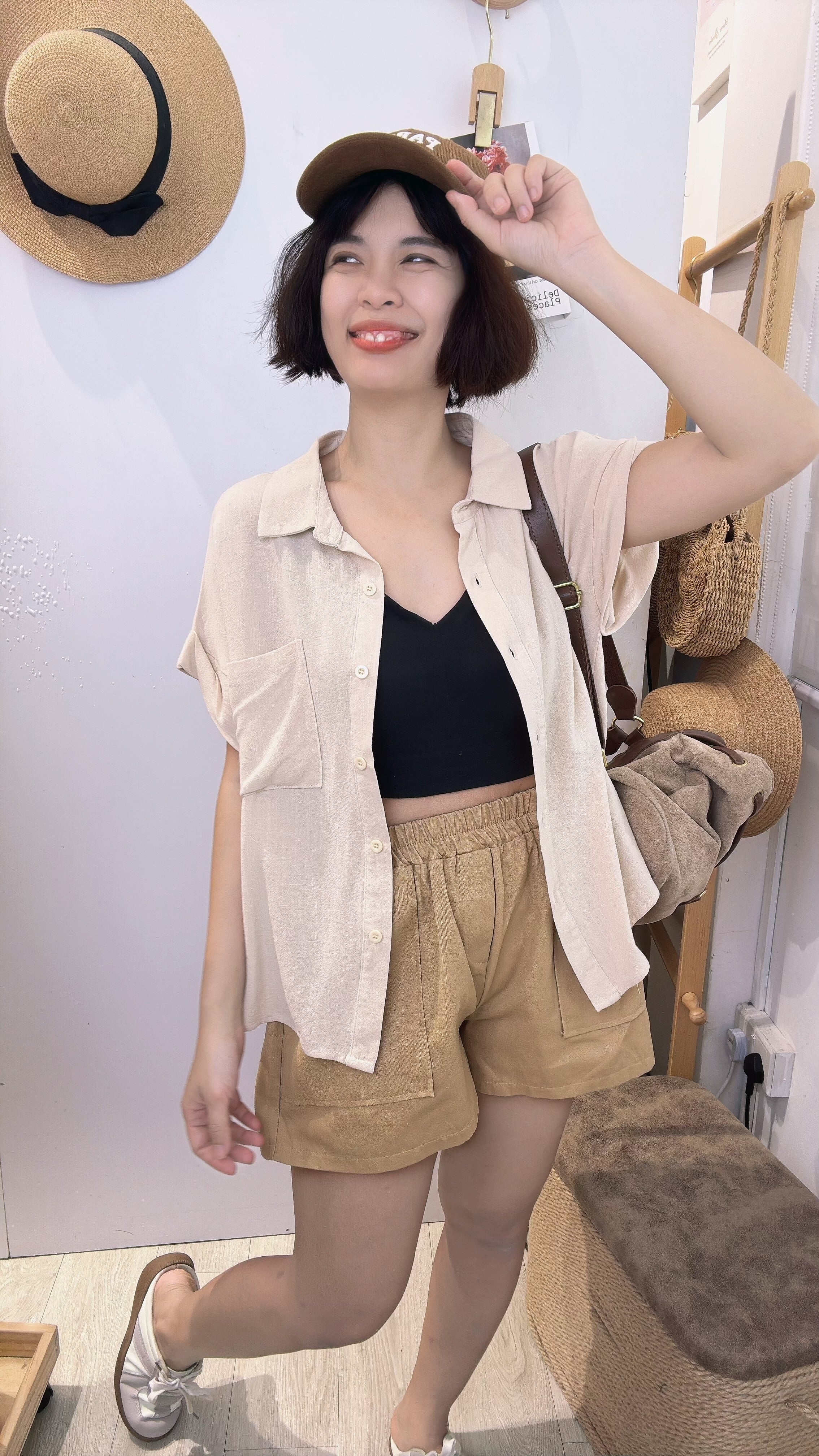 滑棉麻舒服短裤