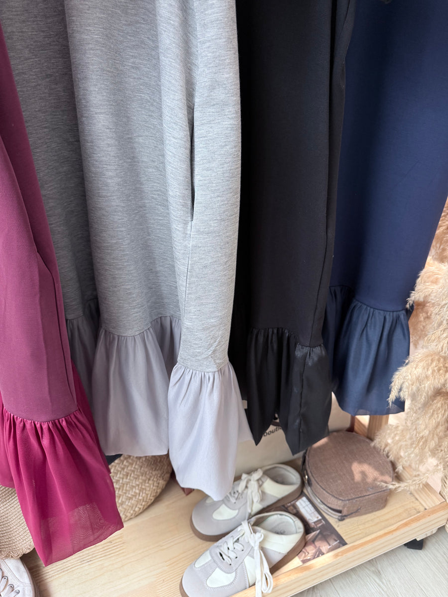 太空棉滑滑软软拼接雪纺套裙