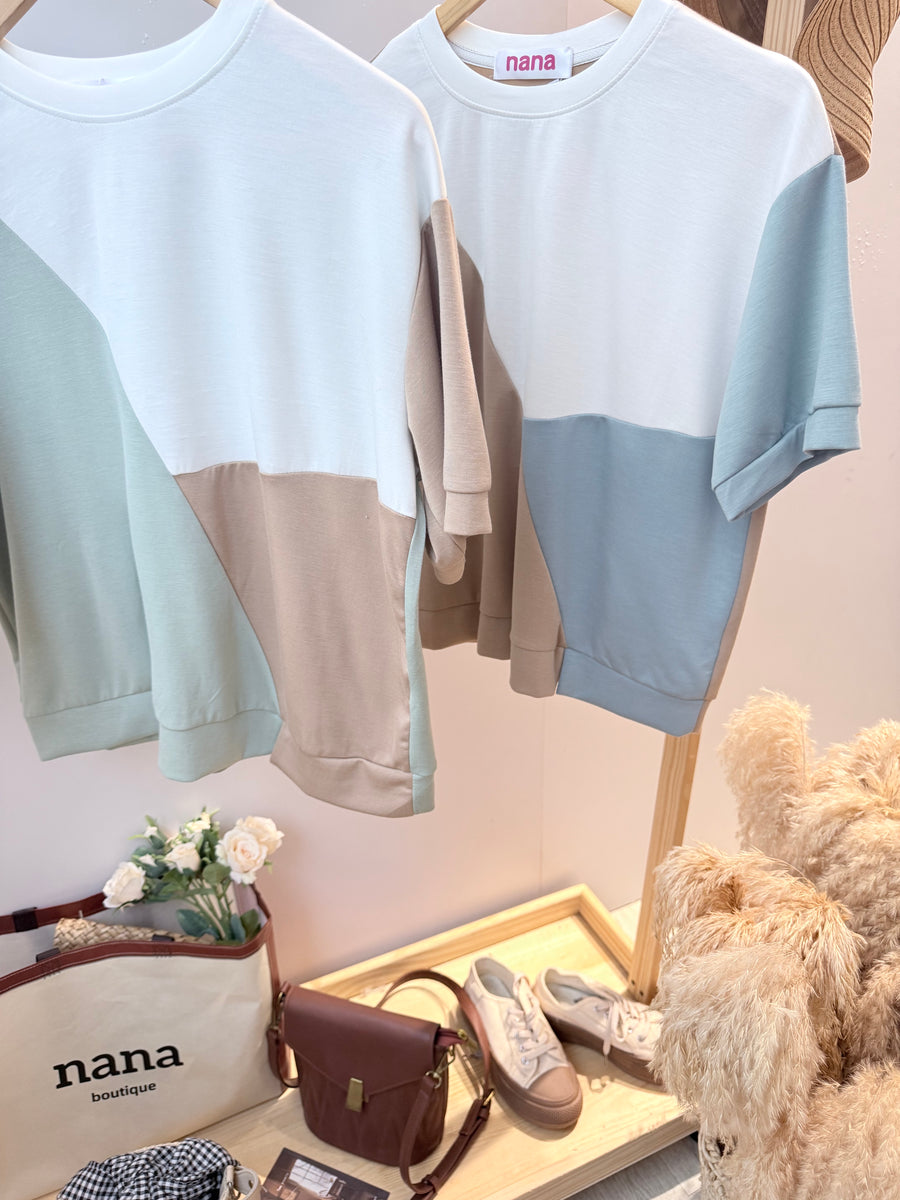 撞色太空棉上衣