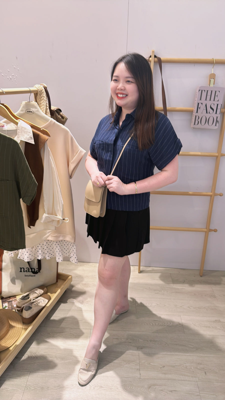 优质麻料虚线短版衬衫