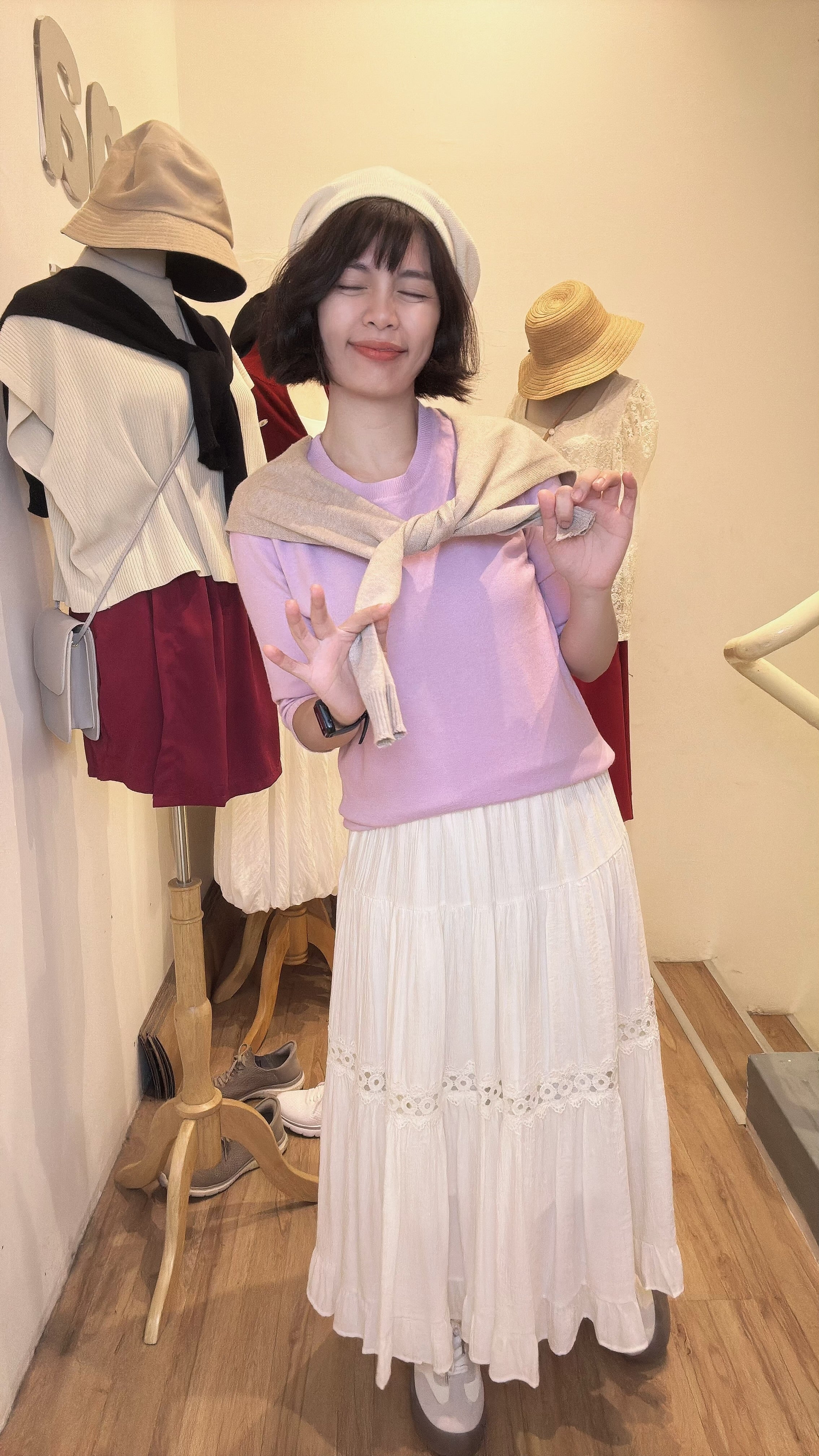 圆领舒服软软针织上衣