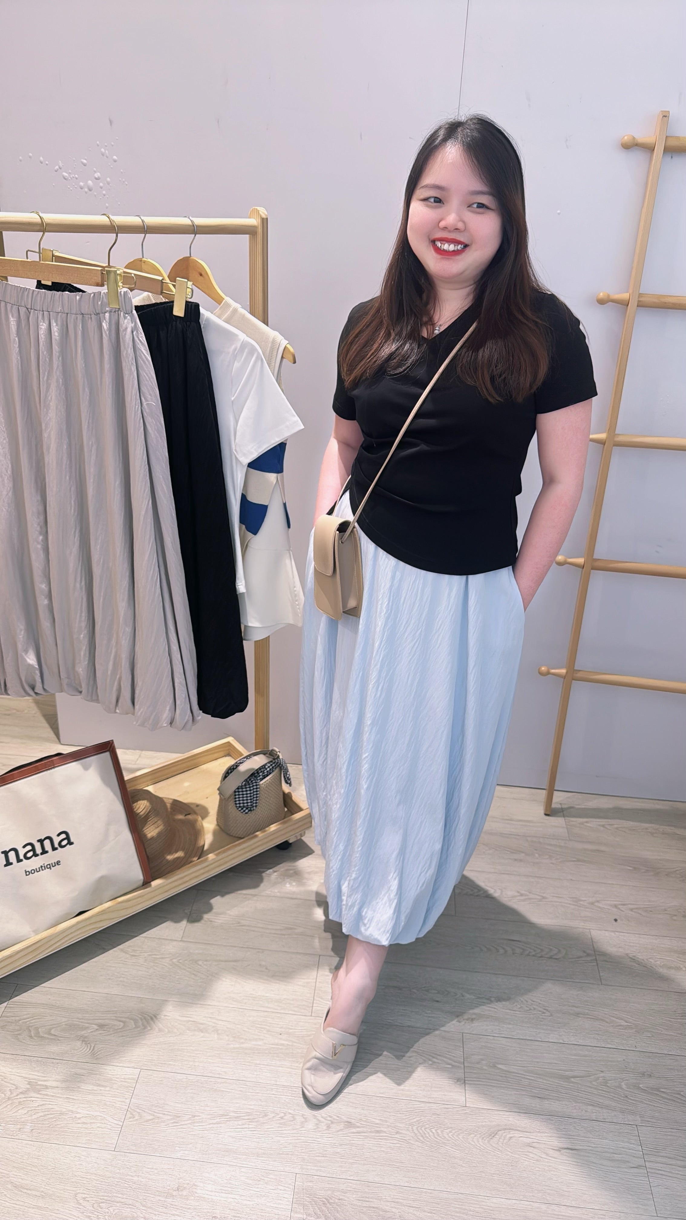 滑棉质皱褶设计上衣