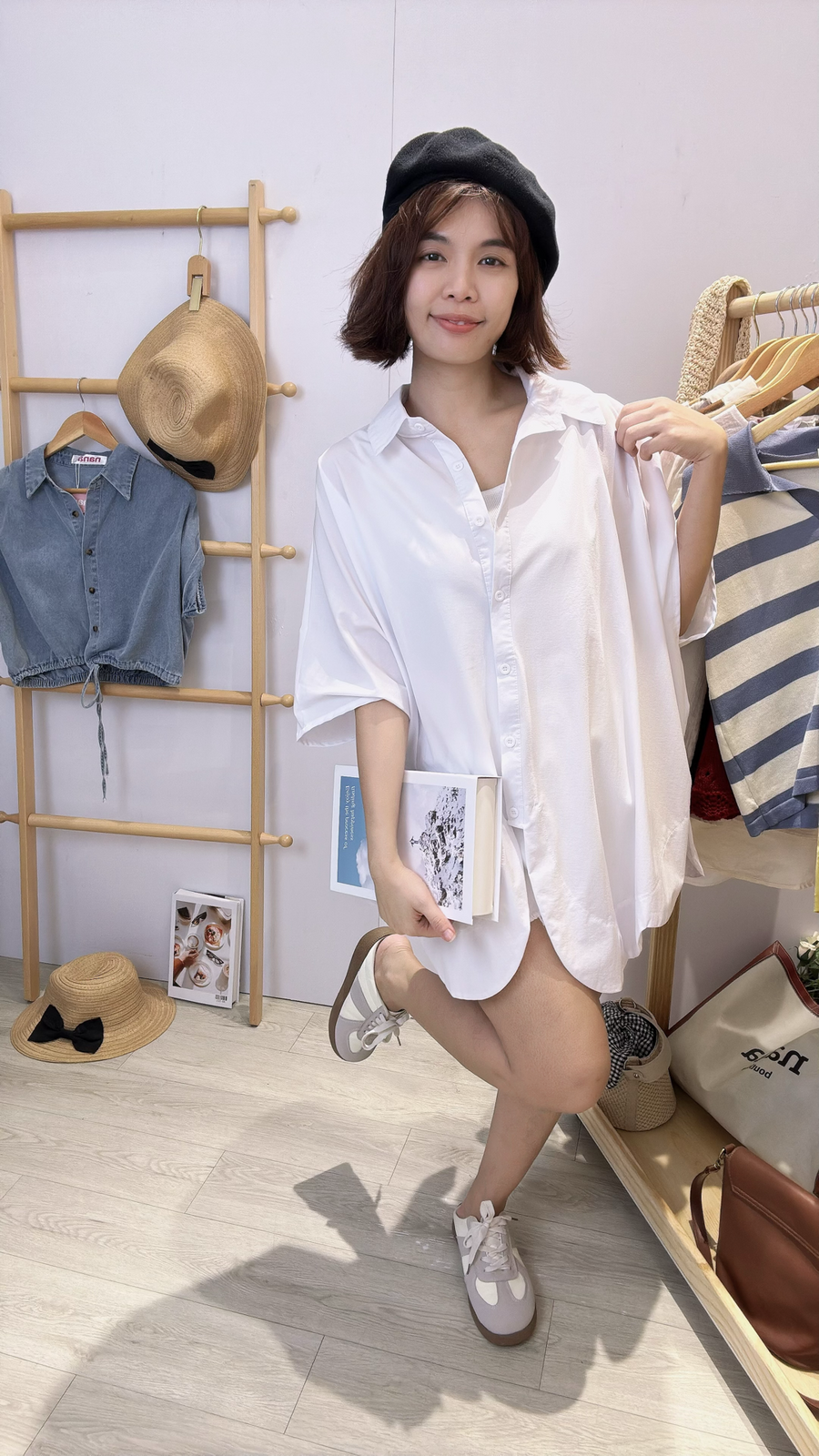 高质量滑雪纺有型超大宽松衬衫