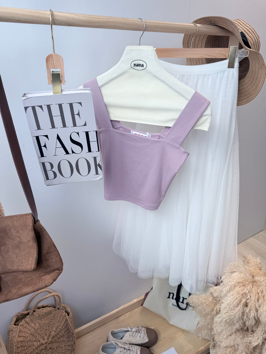 粗肩带短版棉质百搭内搭