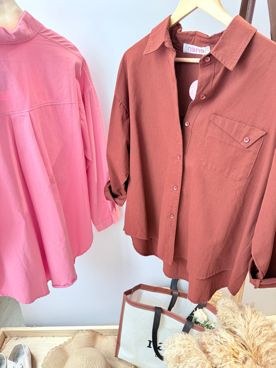 单色水洗软牛仔衬衫