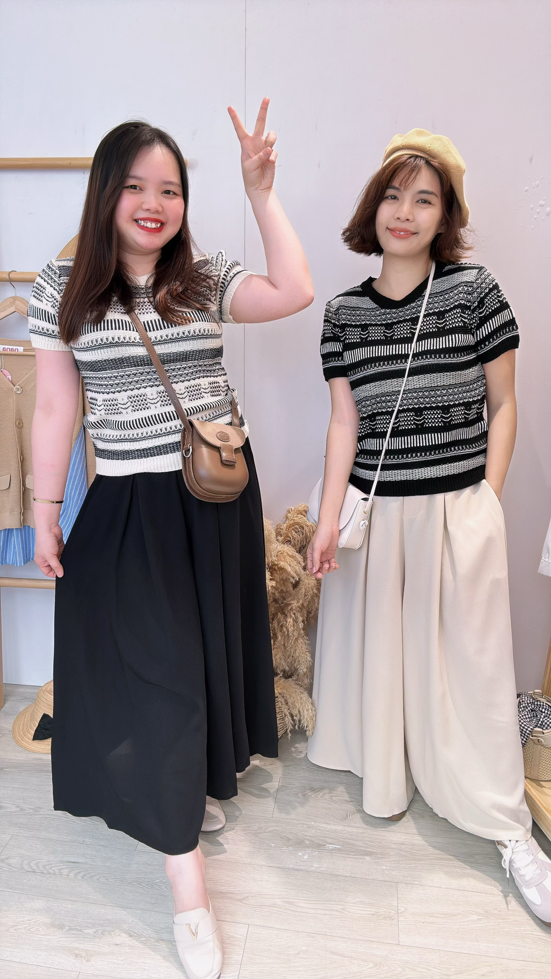 复古漂亮条纹针织上衣