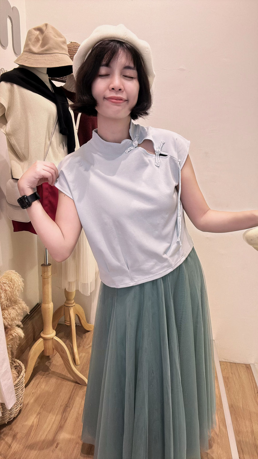 棉质旗袍出袖上衣