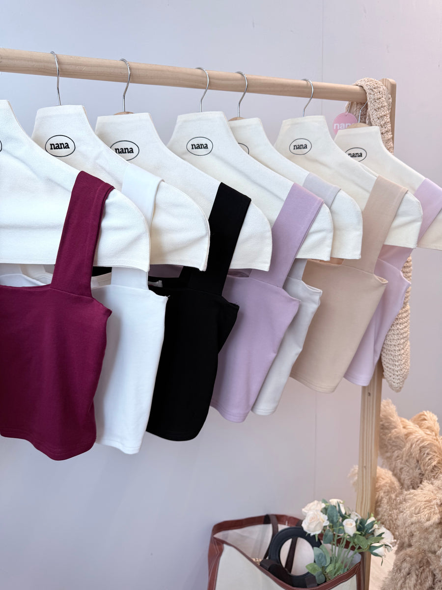 粗肩带短版棉质百搭内搭