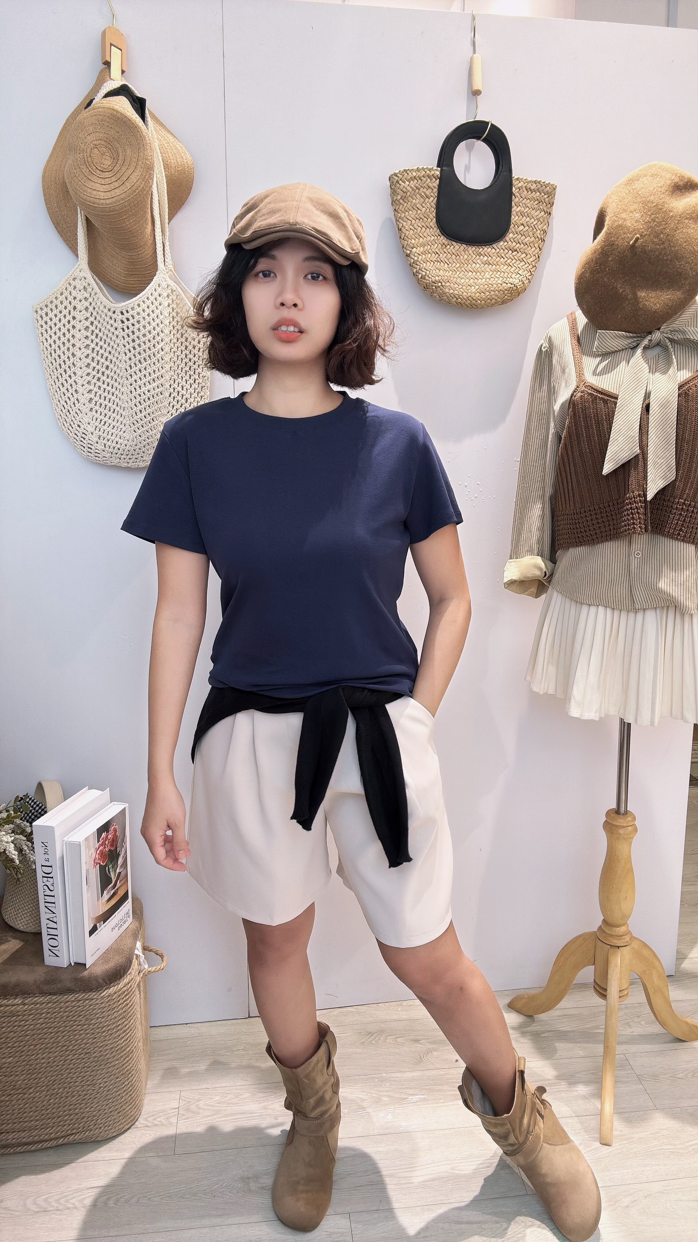 西装滑棉显瘦瘦五分裤