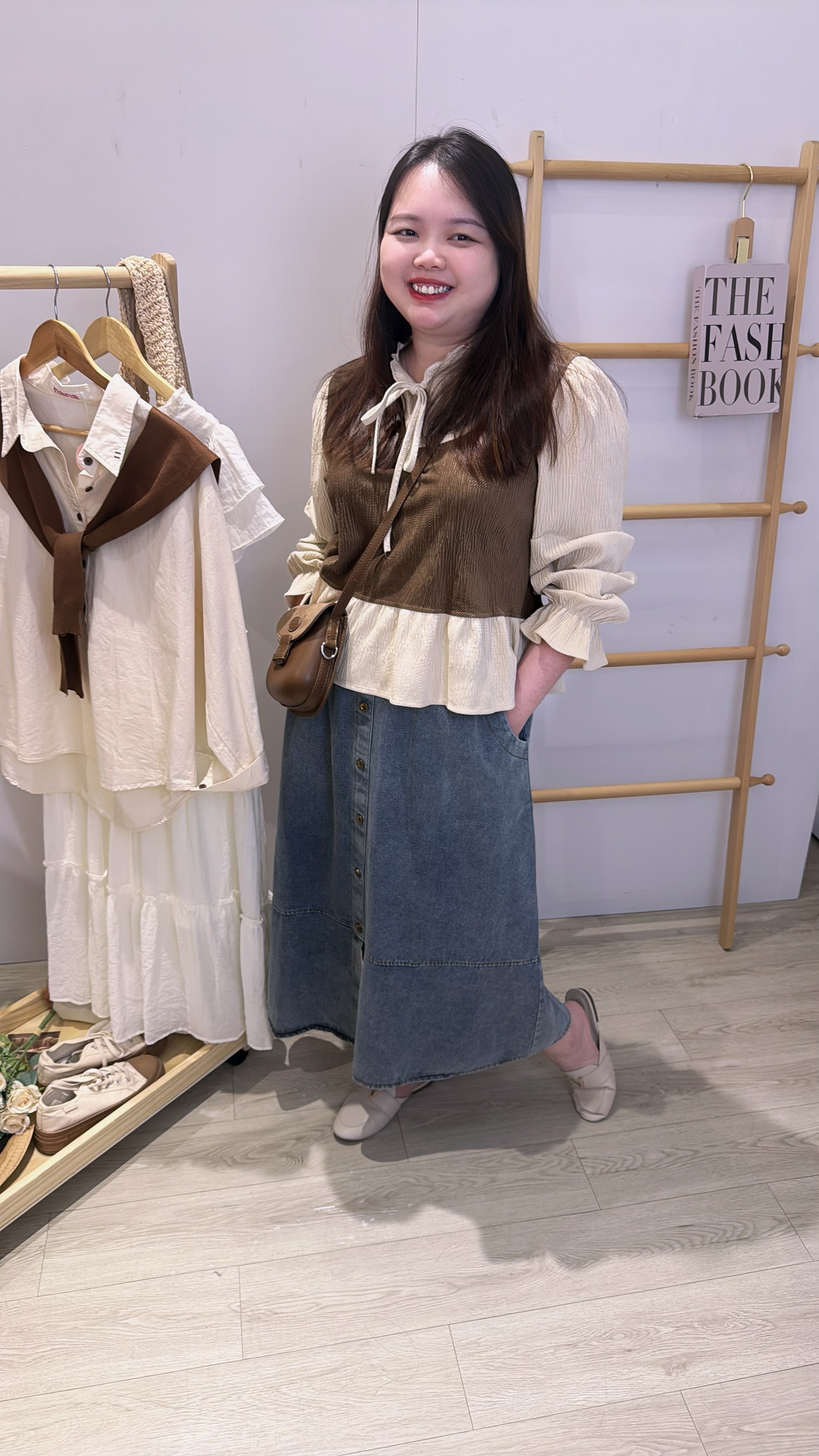 软灯芯绒并色上衣