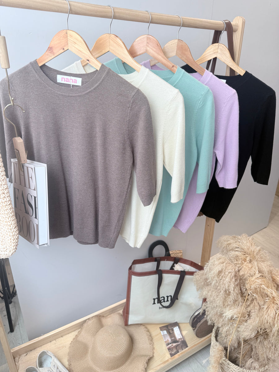 圆领舒服软软针织上衣