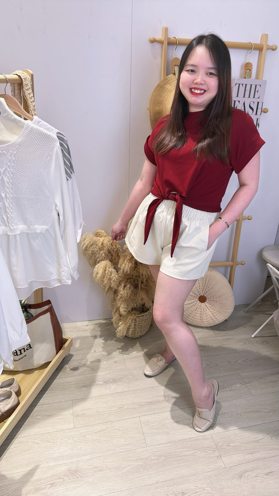 nana经典款绑带收腰好穿棉质上衣