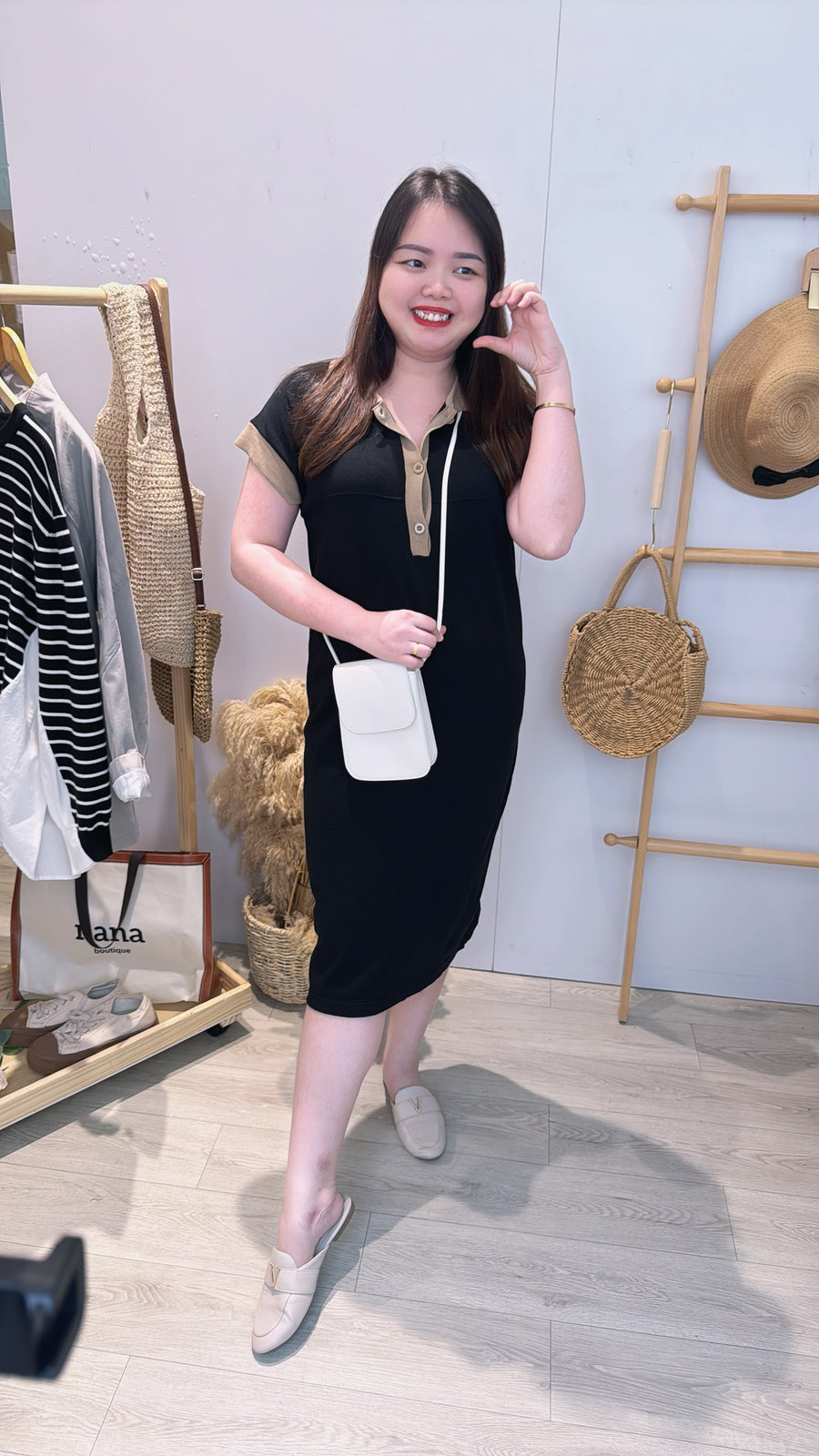 撞色显瘦瘦针织出袖懒人装