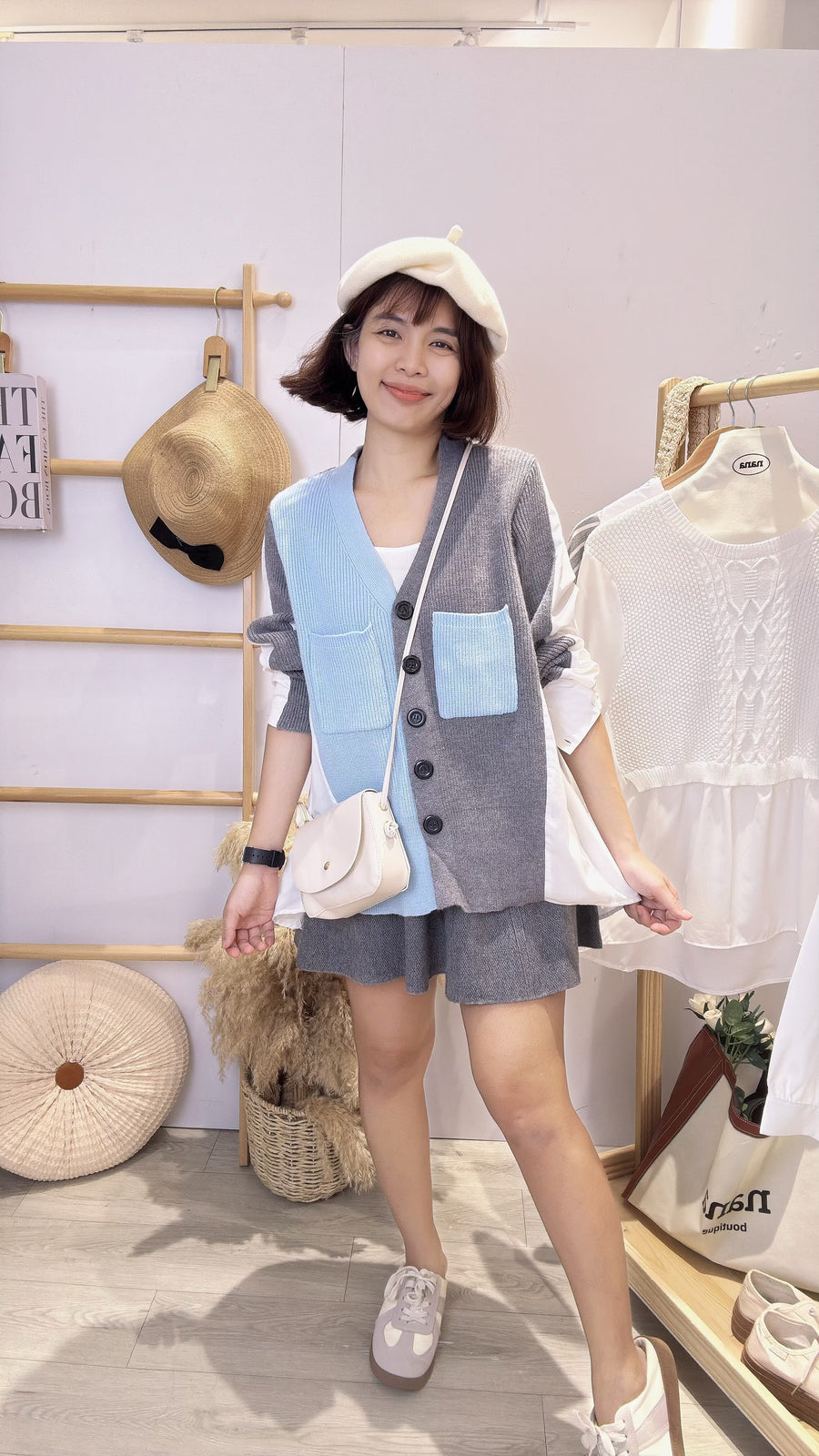 甜美系颜色并接单衣