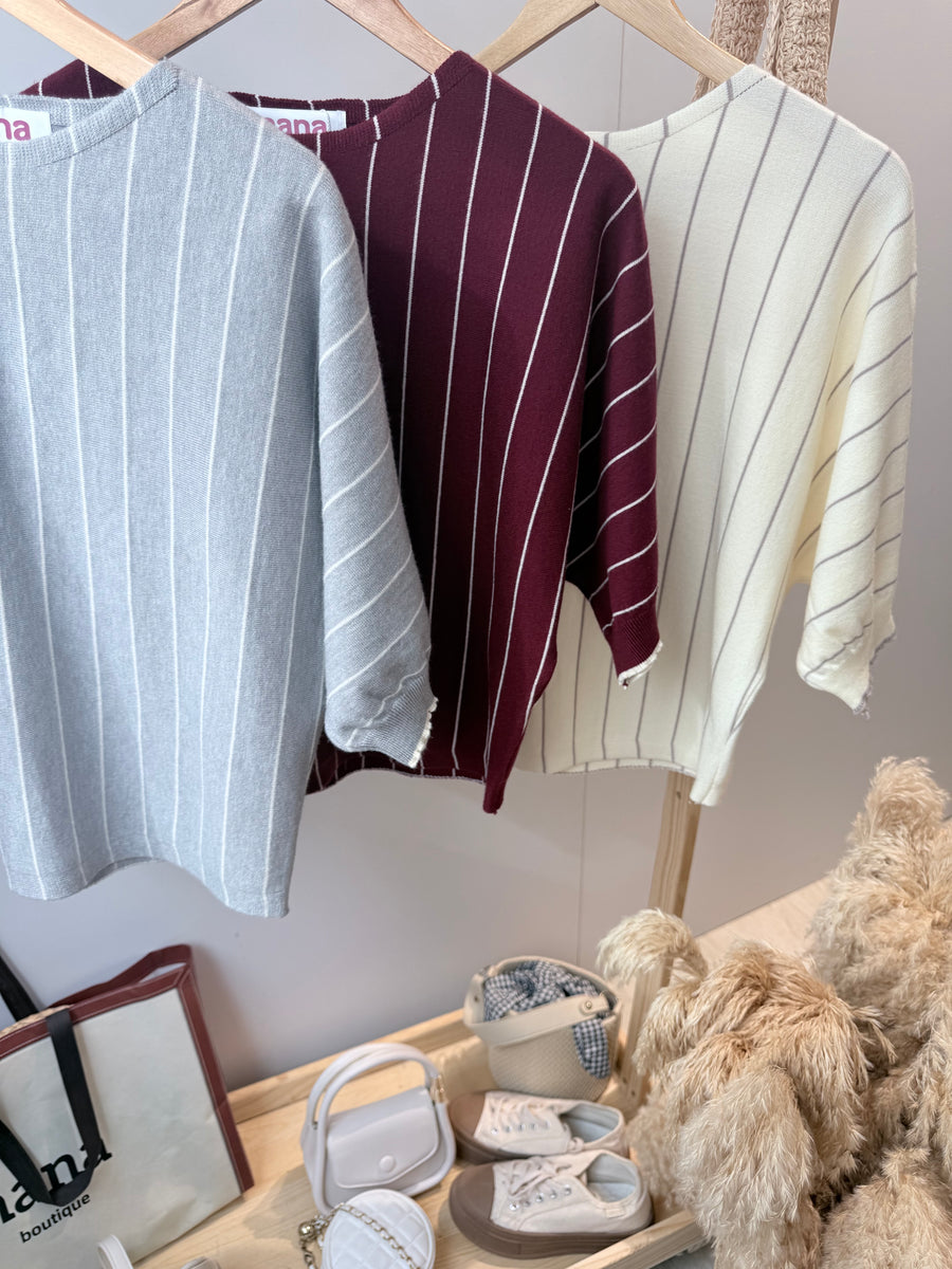 圆领软针织上衣