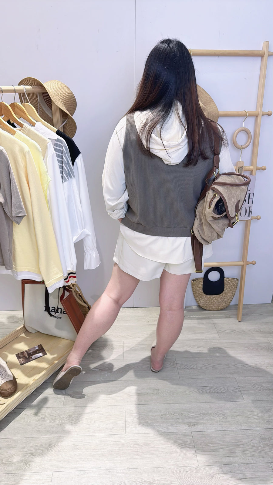 复古条纹撞色雪纺家两件连帽上衣