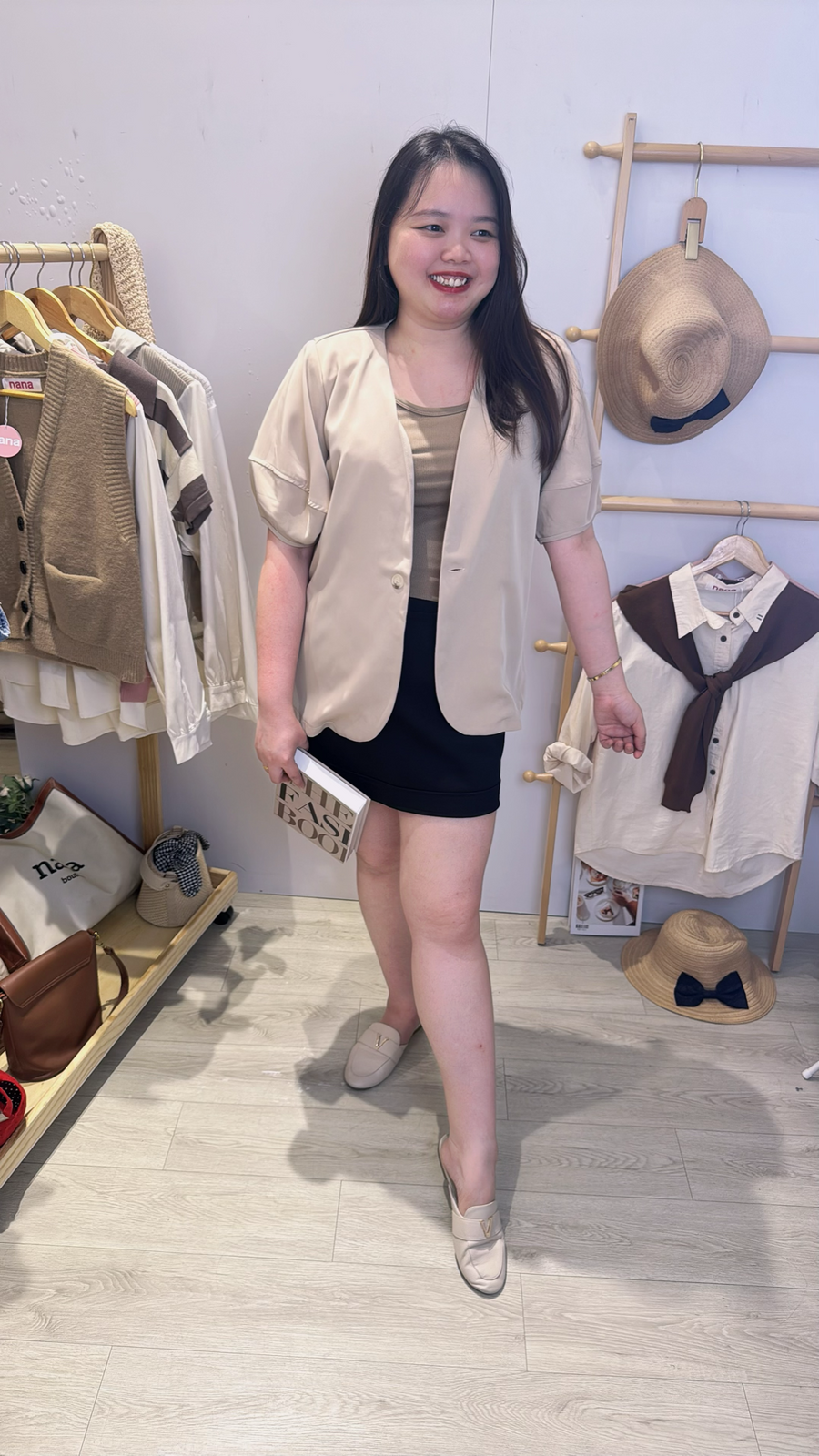 垫肩西装短袖宽松外套