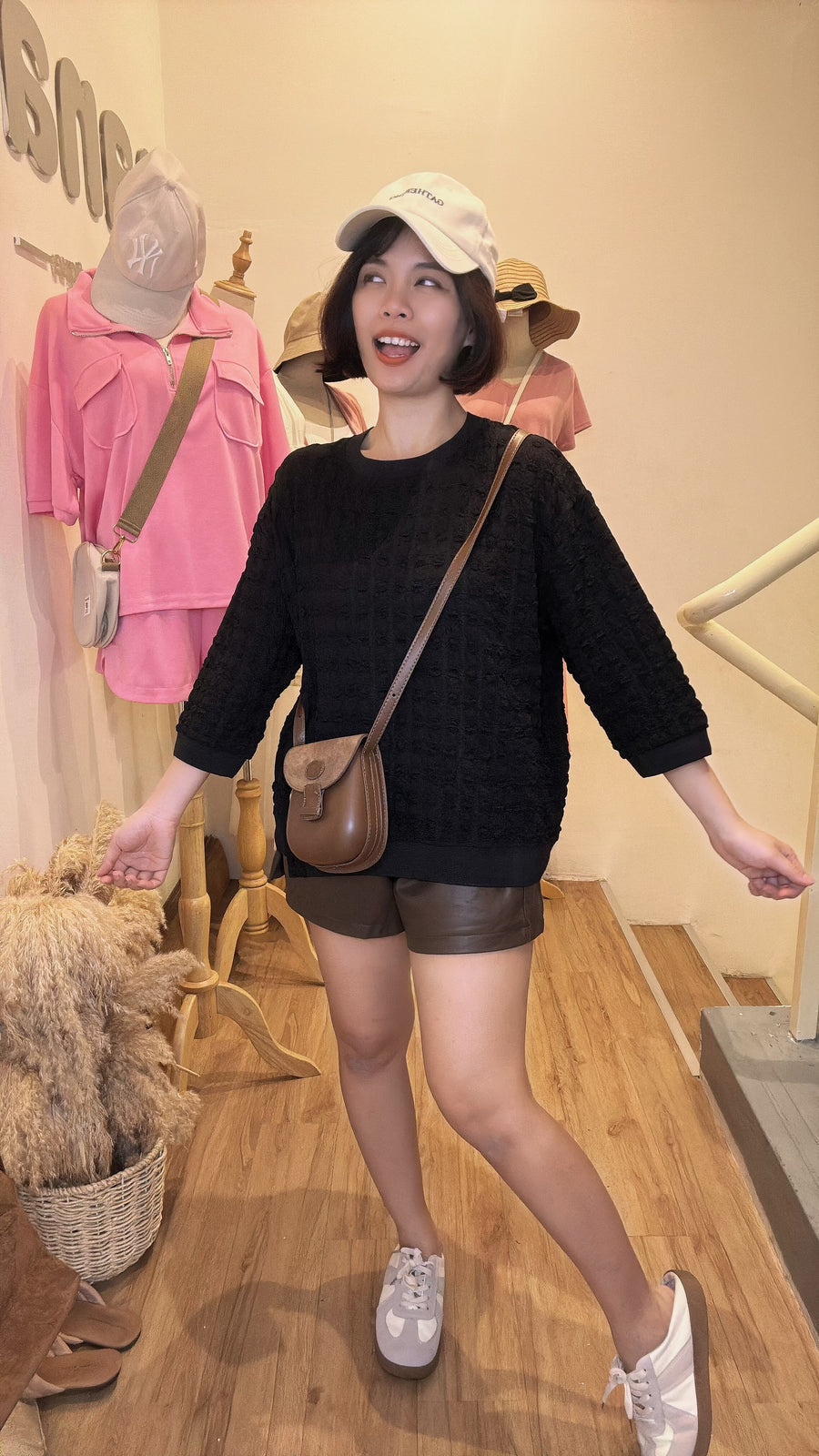 甜美泡泡棉宽松上衣
