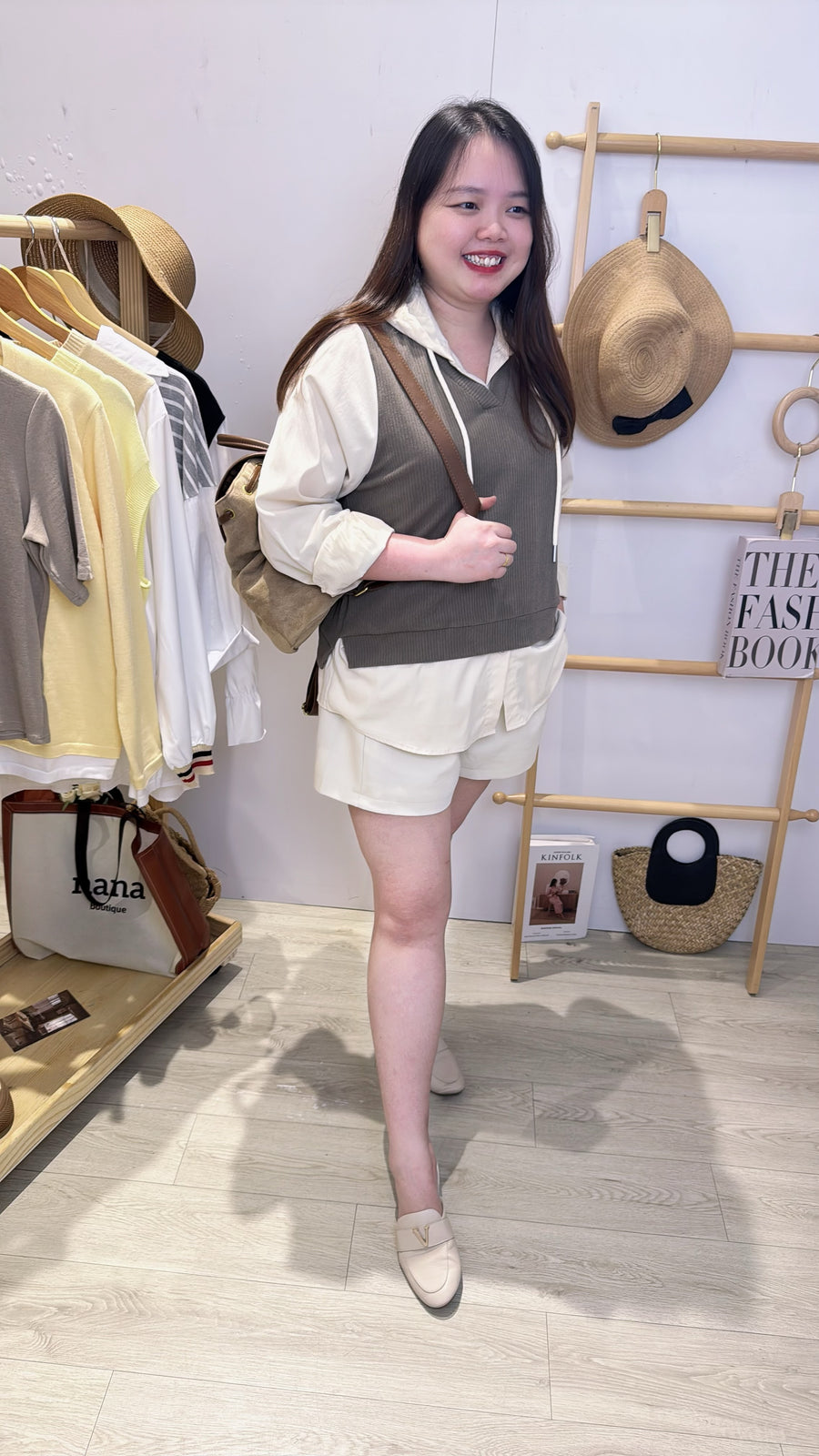 复古条纹撞色雪纺家两件连帽上衣