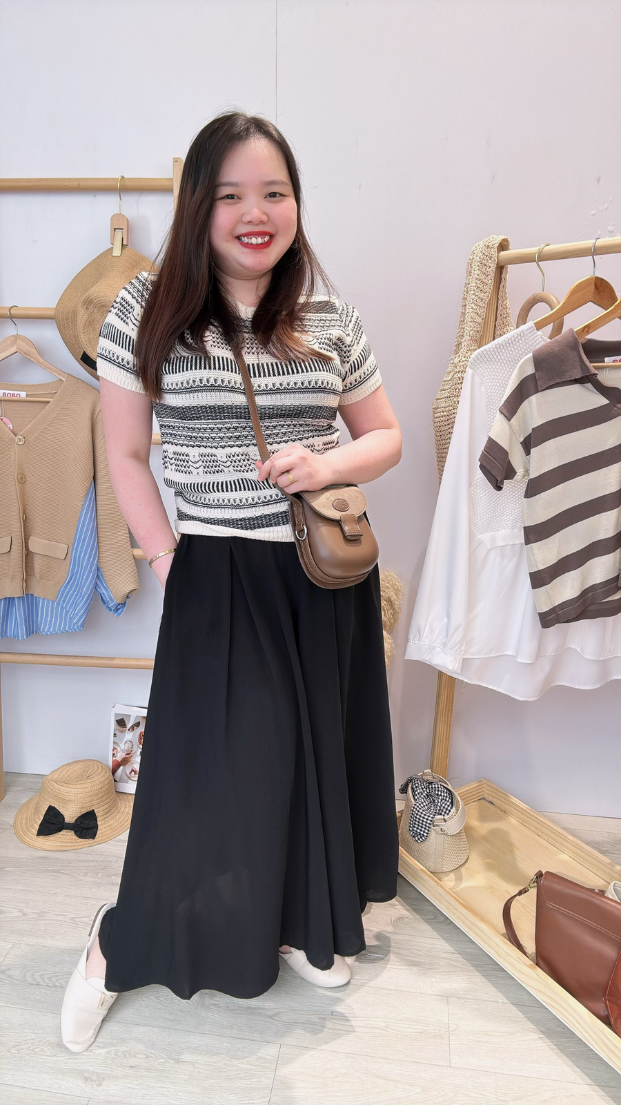 复古漂亮条纹针织上衣