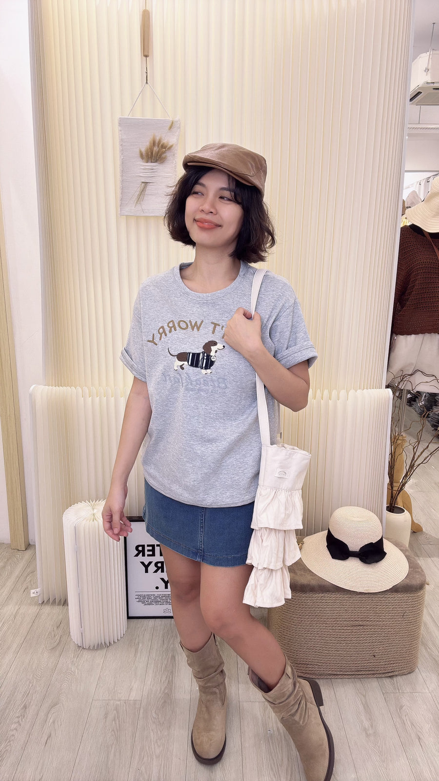 小狗刺绣好穿premium cotton上衣