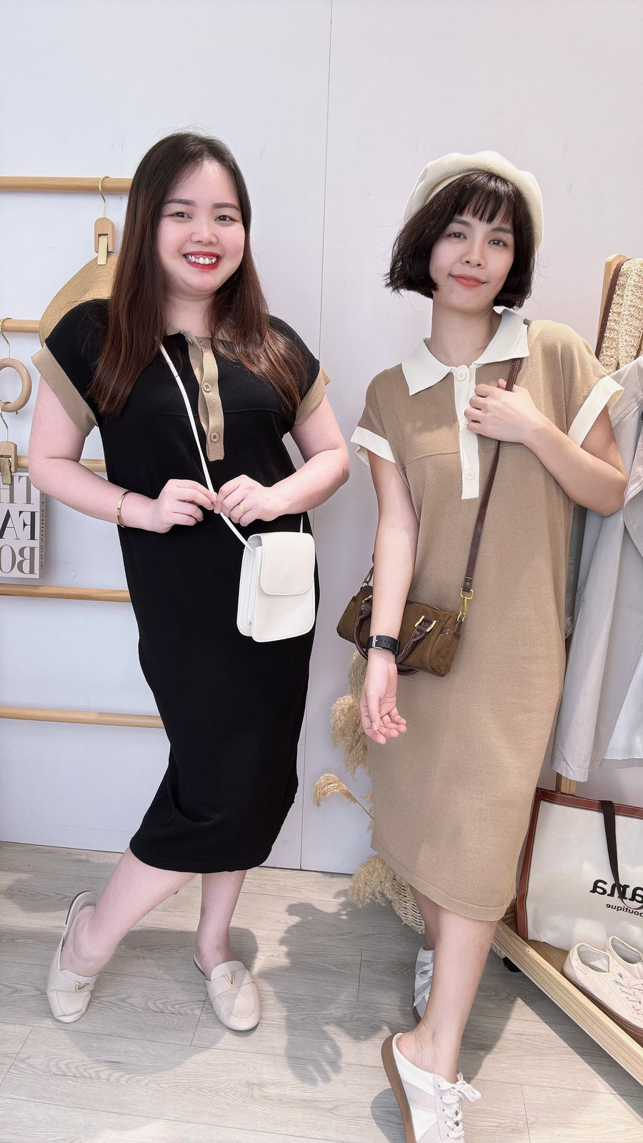 撞色显瘦瘦针织出袖懒人装