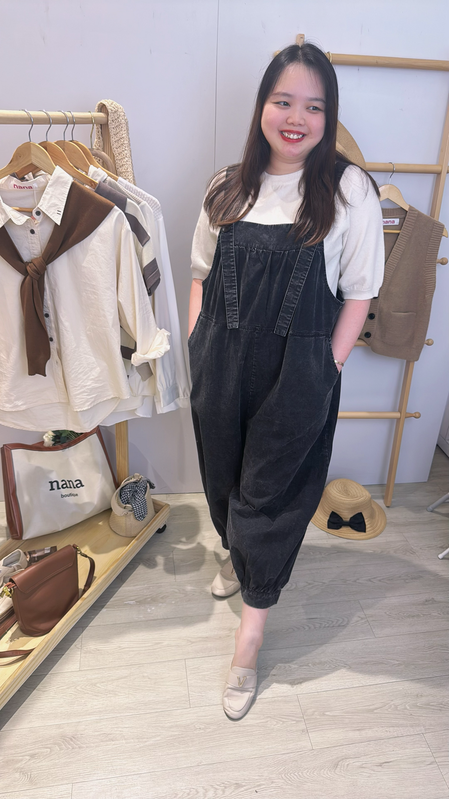 杂染色牛仔吊带拖地裤