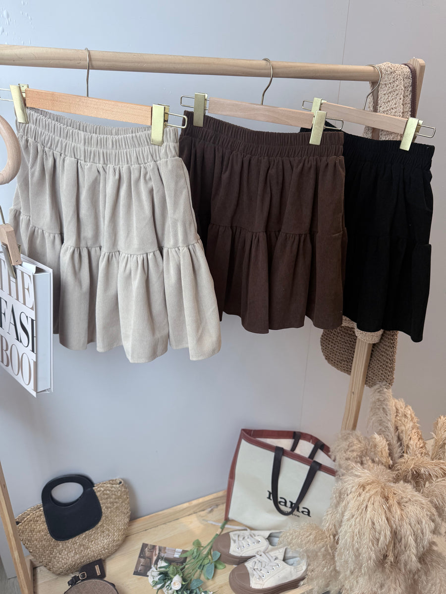 灯芯绒蛋糕裤裙