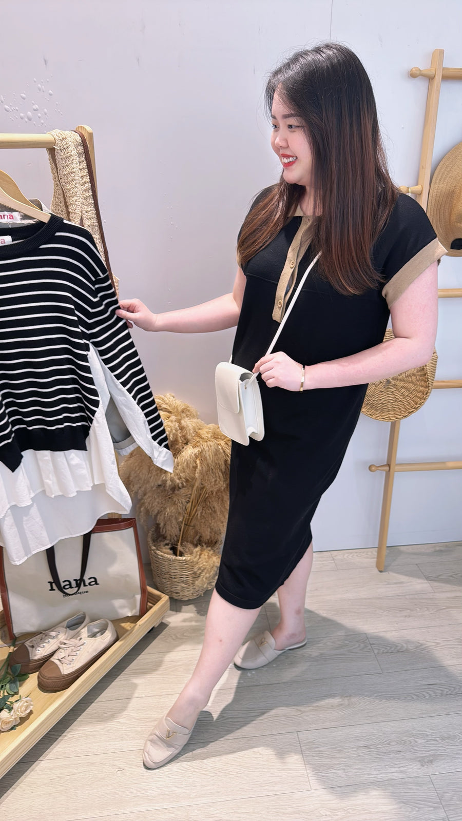 撞色显瘦瘦针织出袖懒人装