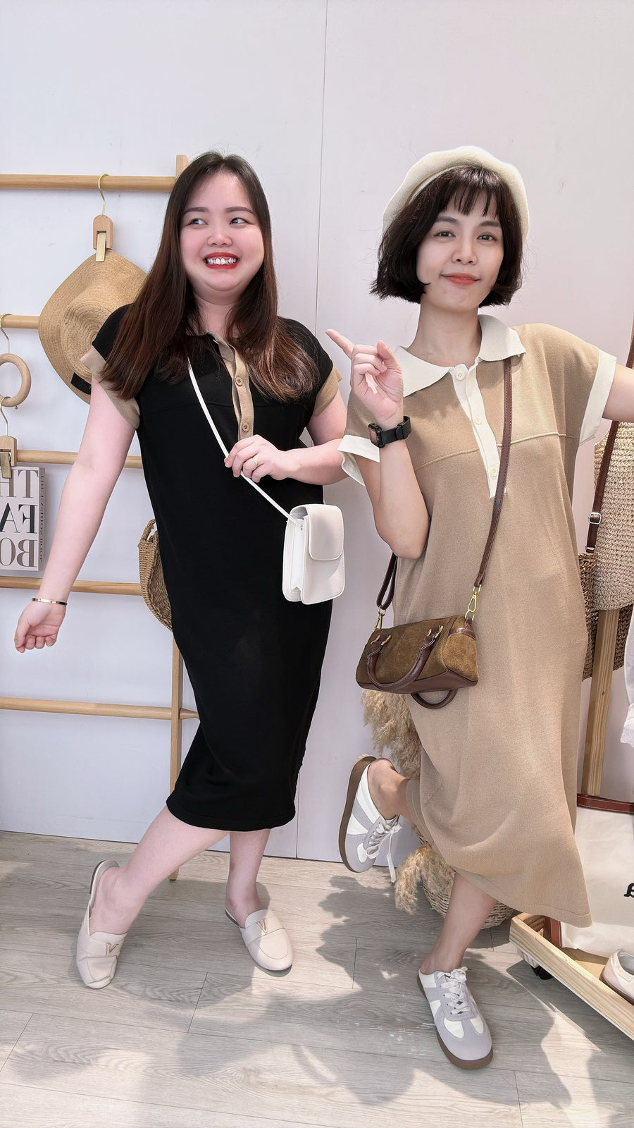 撞色显瘦瘦针织出袖懒人装