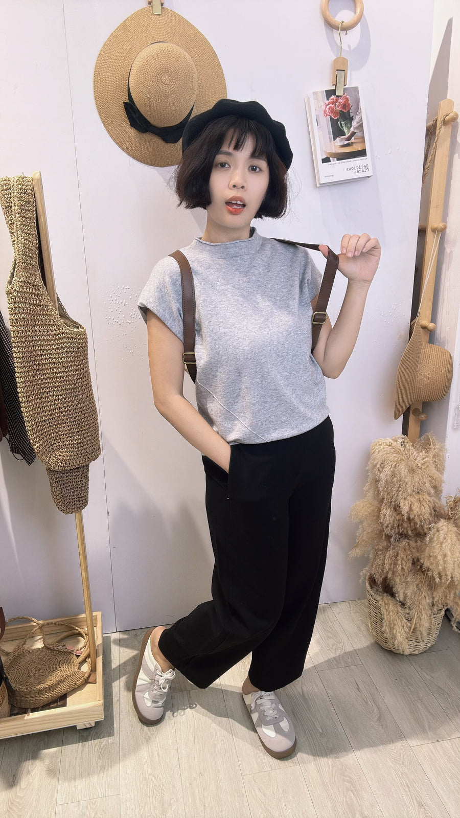 黑色罗马显瘦瘦舒服通勤九分裤