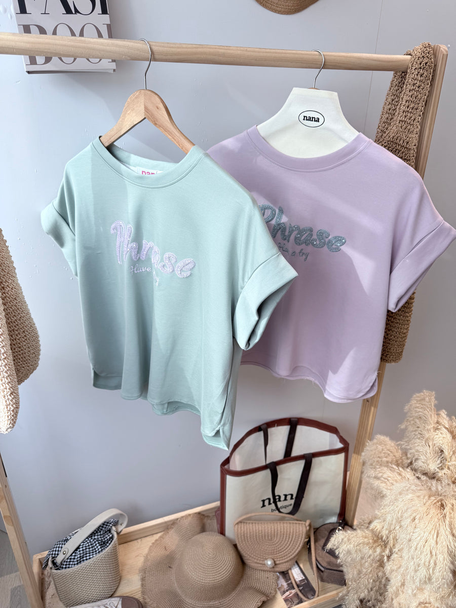 太空棉显瘦字母上衣