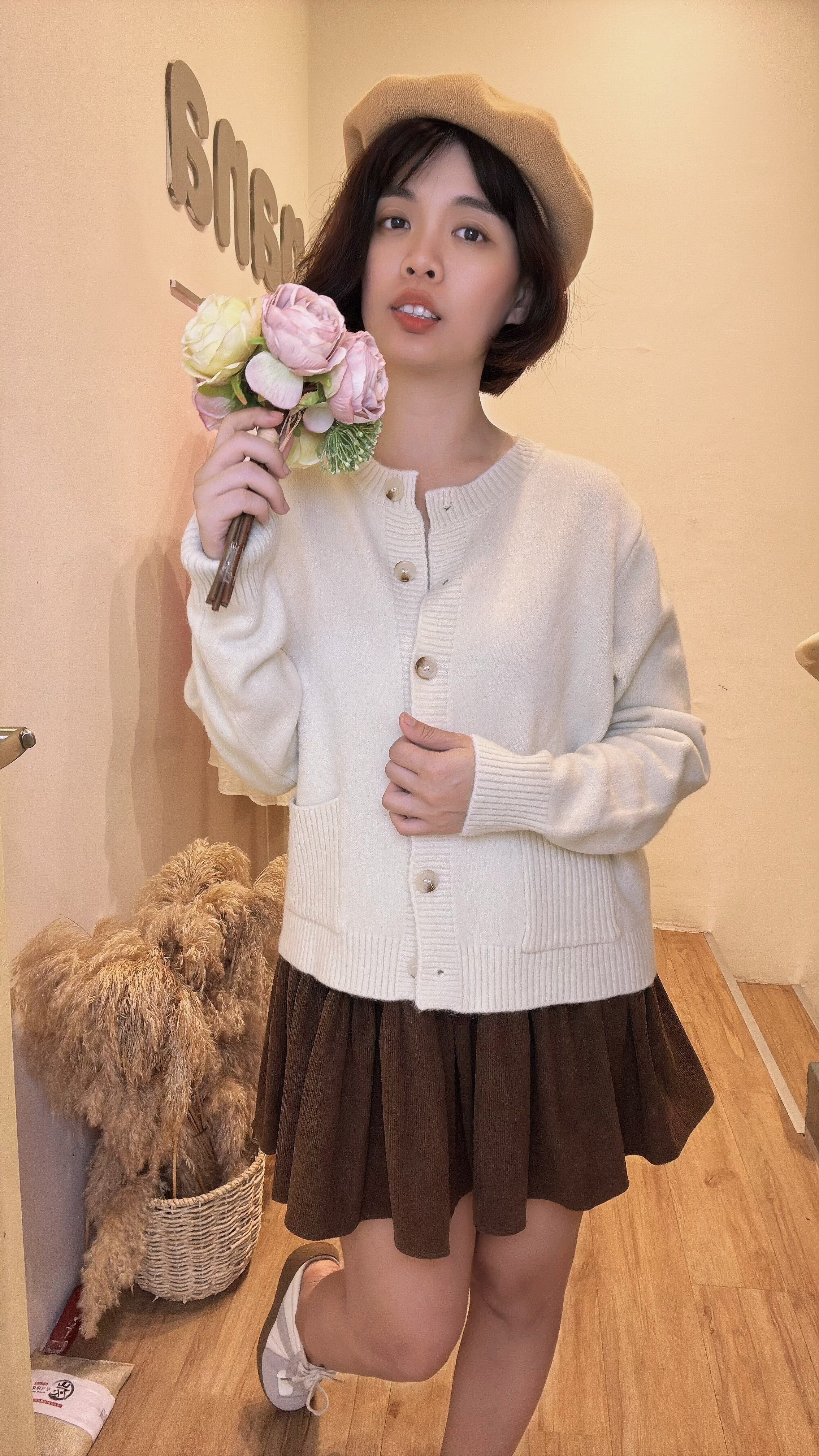 韩版甜美毛毛舒服软软针织外套