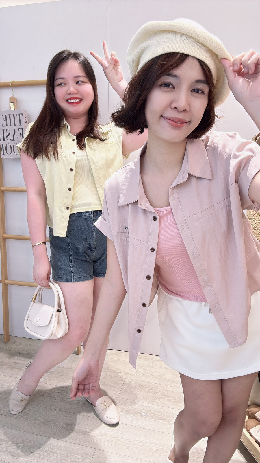 棉麻衬衫两件式上衣