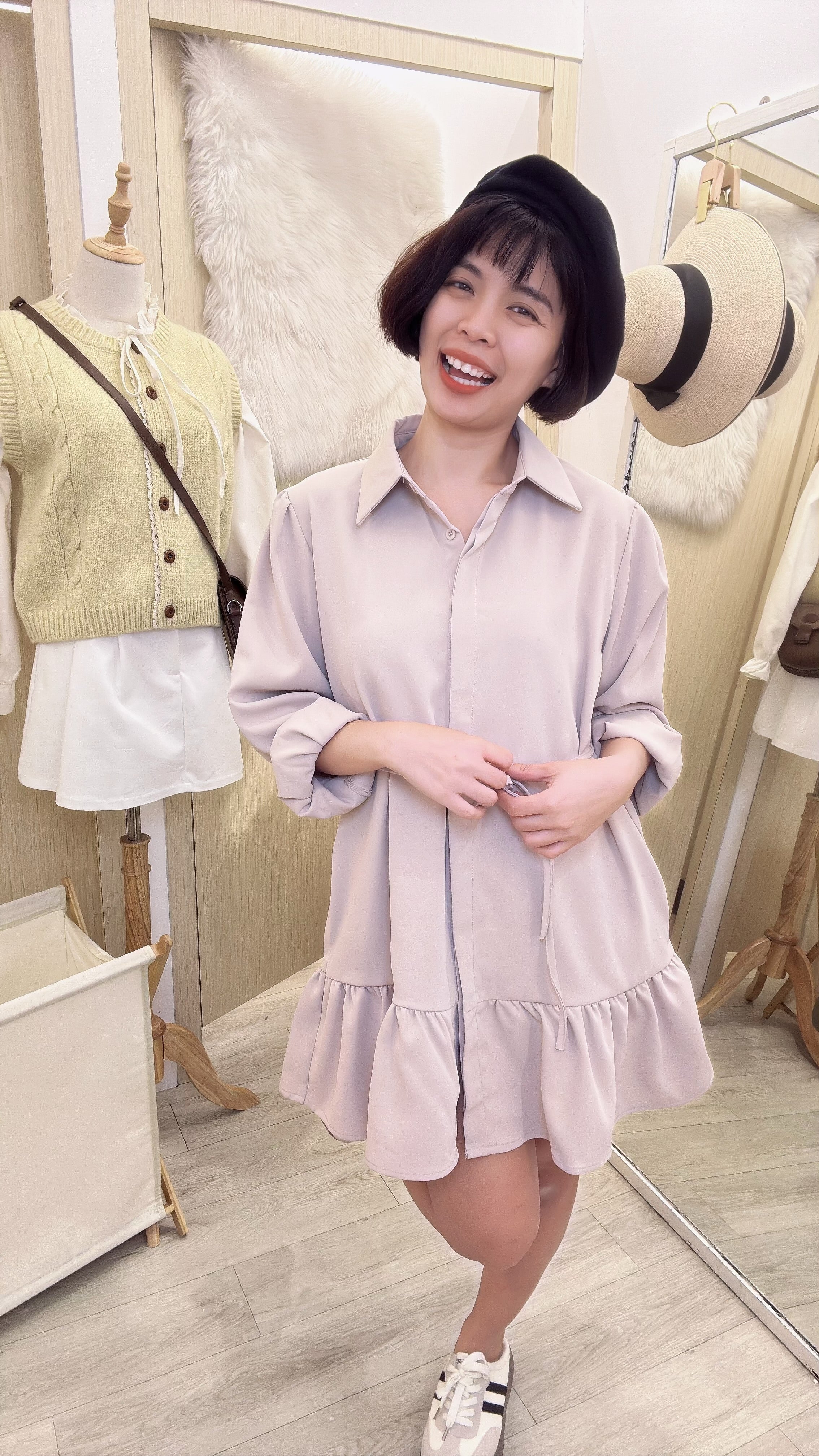 高级舒服滑西装俏皮短套裙