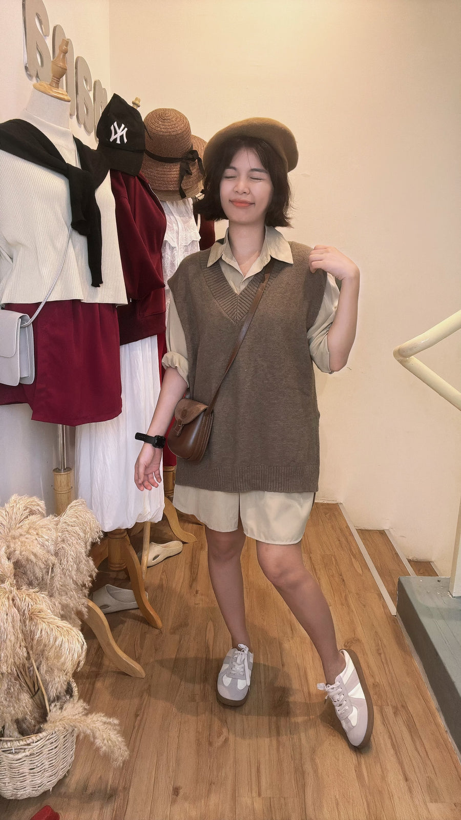 雪纺并接针织短连身裙