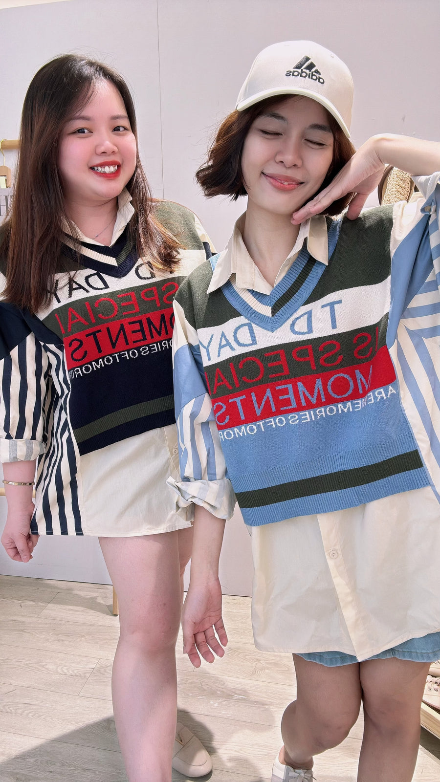 针织撞色并接线条衬衫