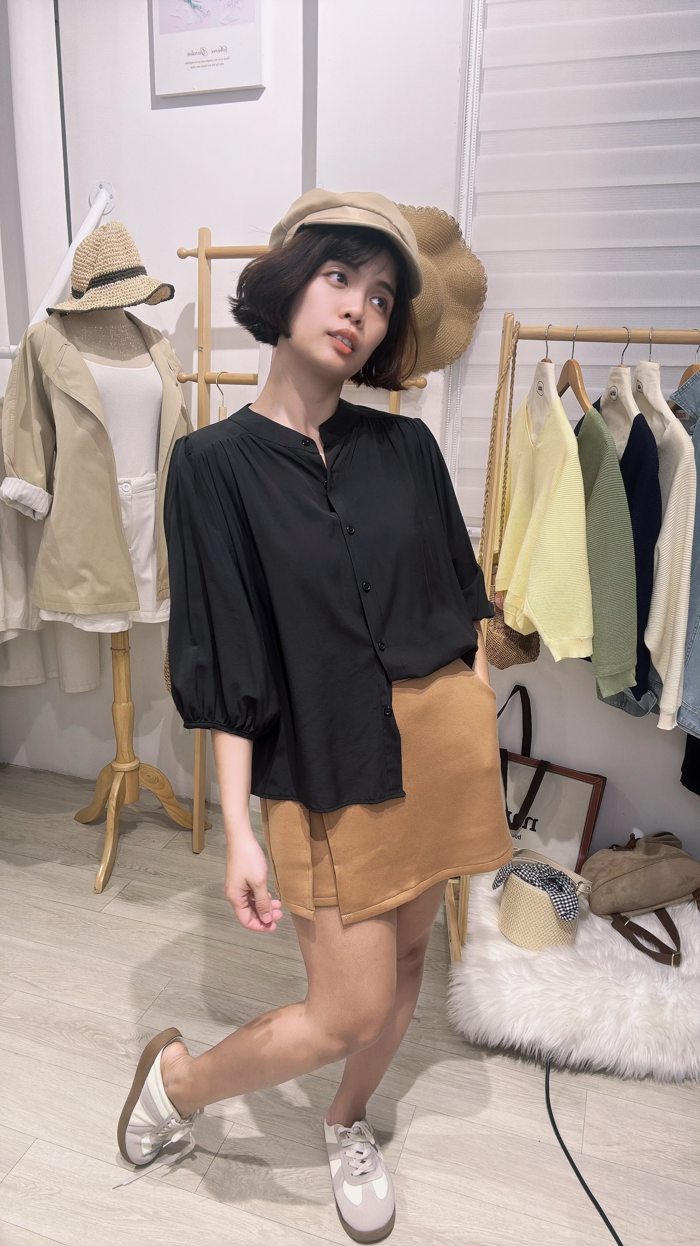 舒服棉麻七分袖衬衫