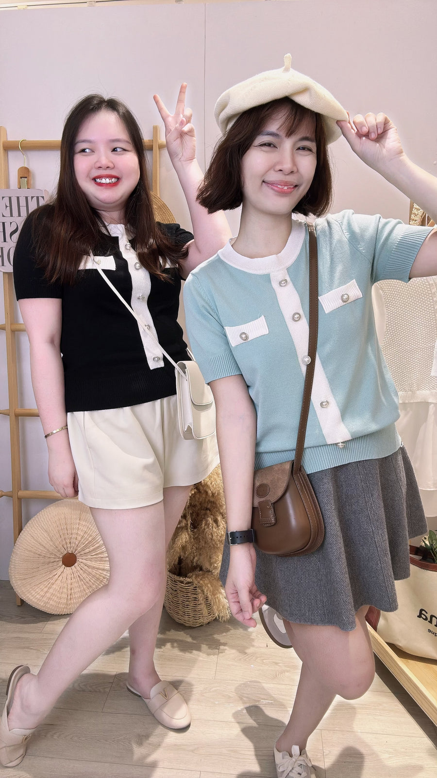 气质薄款好穿针织假钮上衣